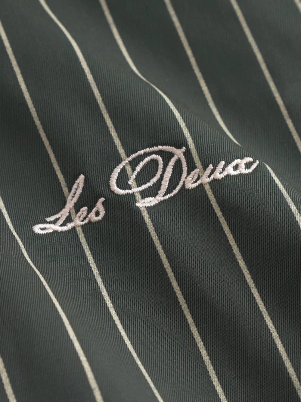 Les Deux Pinstripe Bomber Jacket In Green