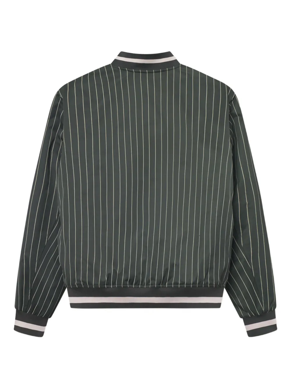 Les Deux Pinstripe Bomber Jacket In Green