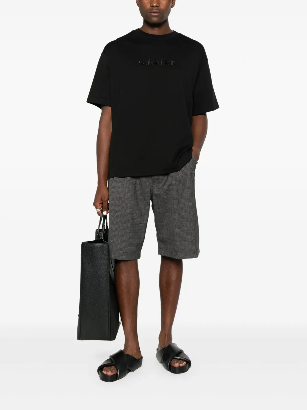 Calvin Klein Katoenen T-shirt - Zwart