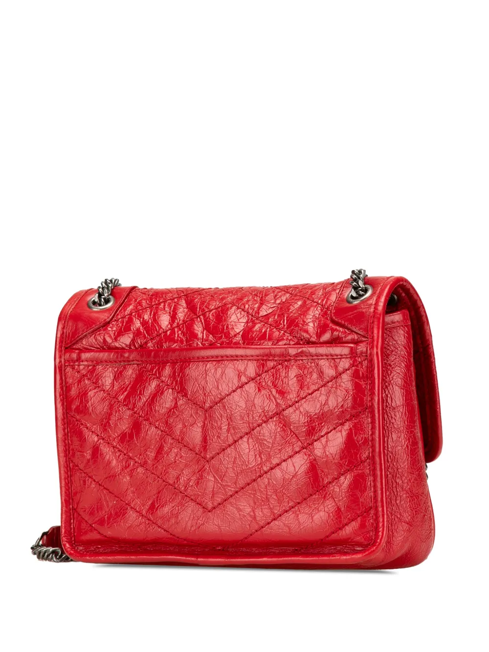 Pre-owned Saint Laurent 2018 Baby Crinkled Calfskin Monogram Niki Bag Shoulder Bag