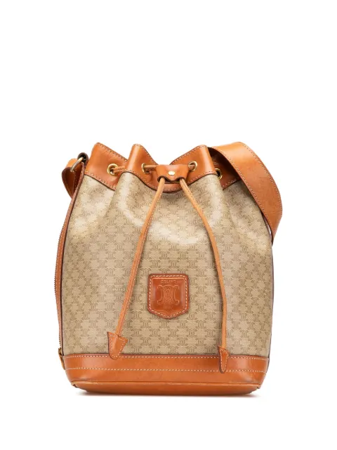 Céline Pre-Owned 1993 Macadam Coated Canvas Drawstring bucket bag