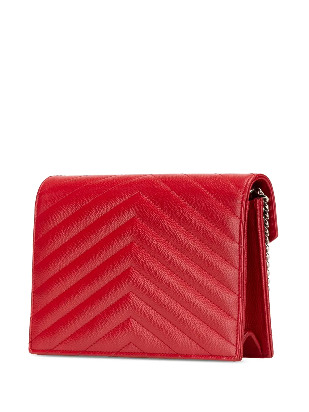 Pre-owned Saint Laurent 2018 Grain De Poudre Cassandre Envelope Wallet On Chain Crossbody Bag