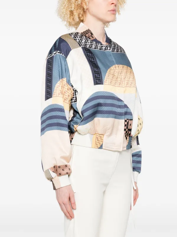 FENDI Reversible Cropped Bomber Jacket | Blue | FARFETCH