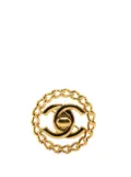 CHANEL Pre-Owned 1997 Gold Plated CC Turnlock Chain Brooch costume brooch