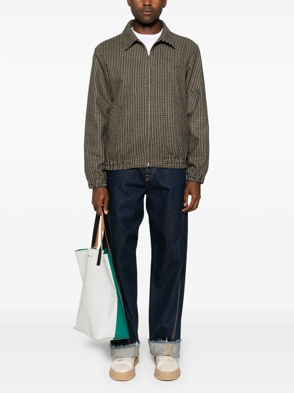 Apc Gilbert Checked Brushed Wool-blend Blouson Jacket