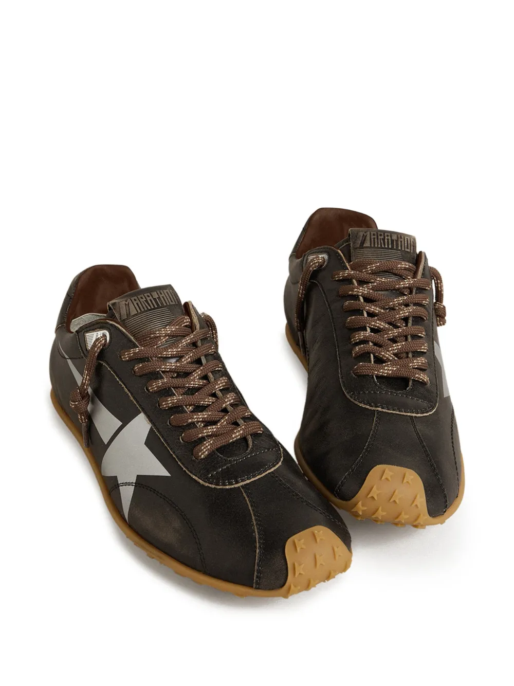 Golden Goose Marathon Speed leren sneakers met logoprint - Bruin