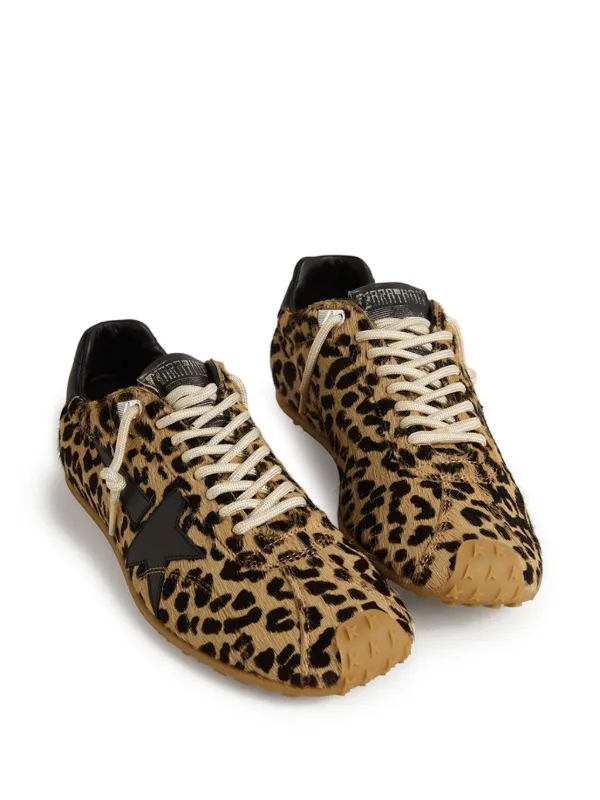 Golden Goose Marathon Speed Leopard-print Pony Skin Leather Star Sneakers in Brown