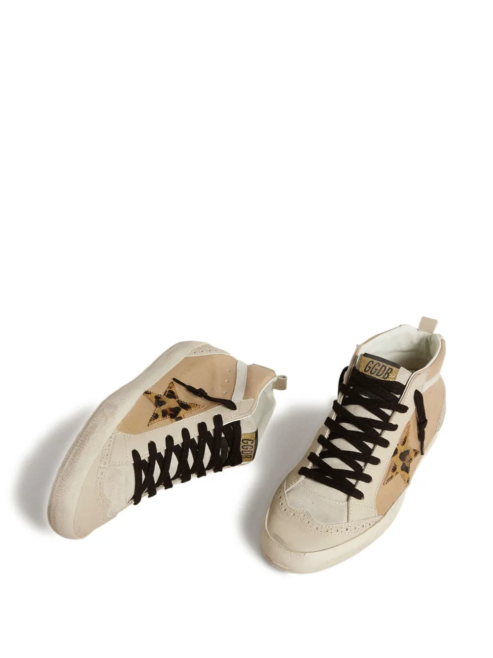 Golden Goose Mid Star leopard-print sneakers Neutrals
