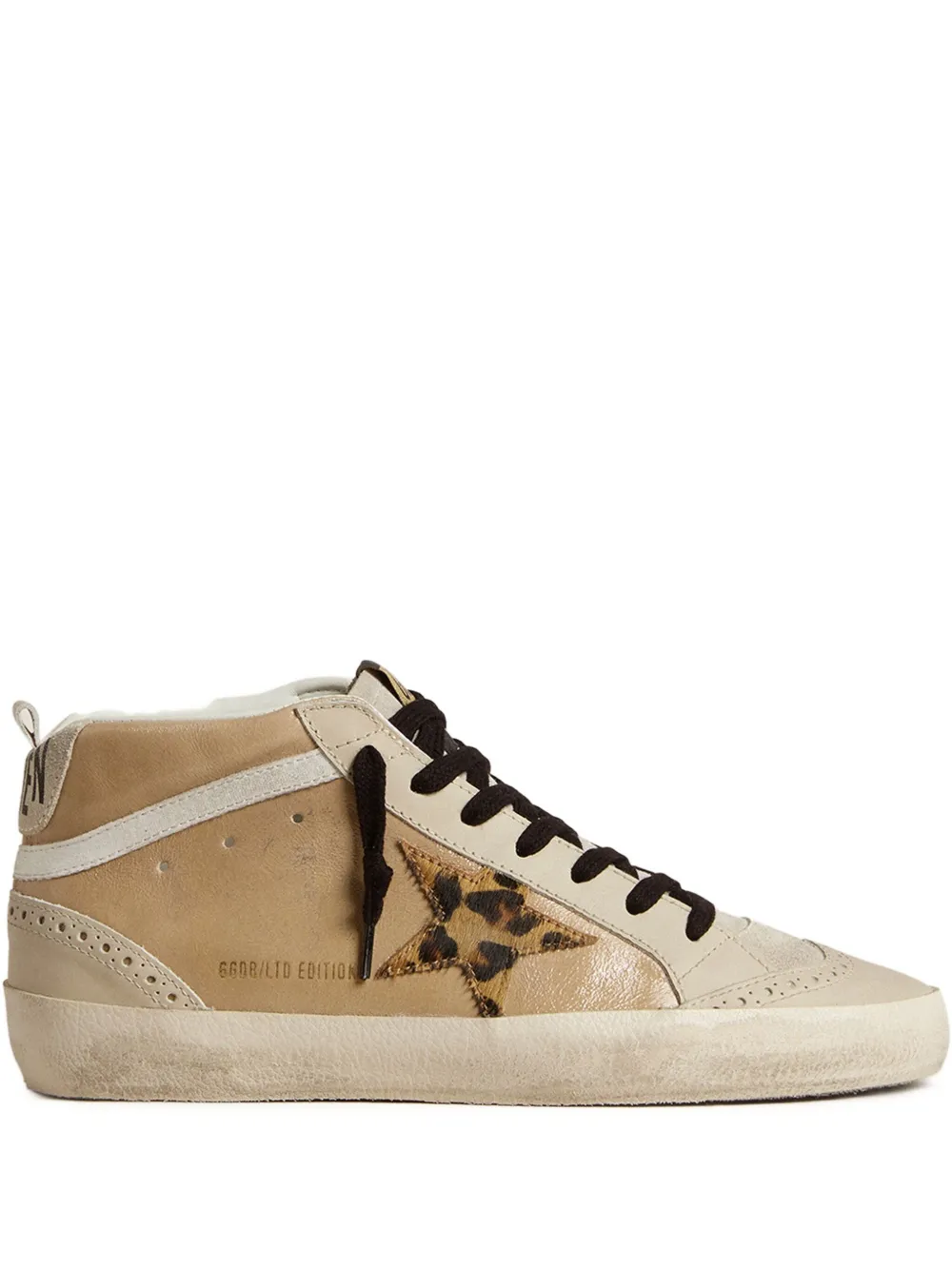 Golden Goose Mid Star leopard-print sneakers Neutrals