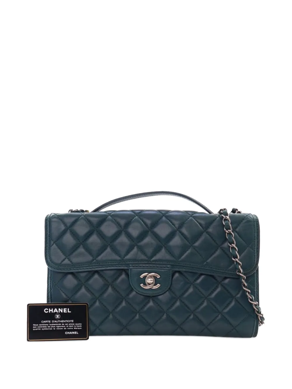 Pre-owned Chanel 2013-2014 Medium Quilted Lambskin Citizen Flap Satchel