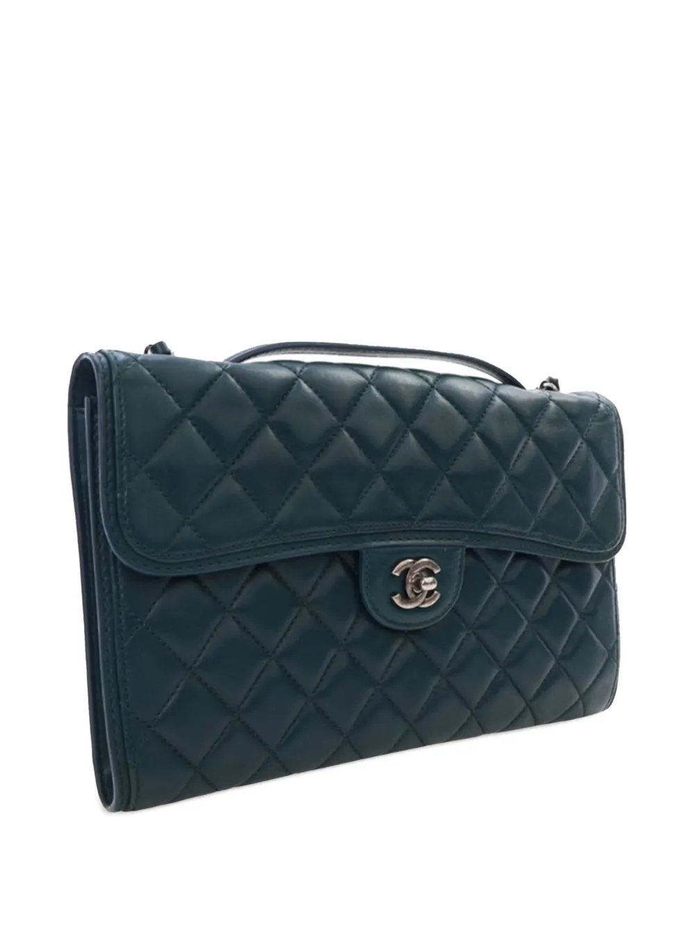 Pre-owned Chanel 2013-2014 Medium Quilted Lambskin Citizen Flap Satchel