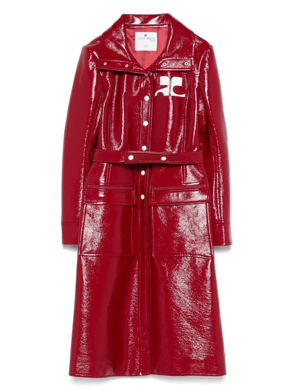 Courrèges faux-leather logo trench coat