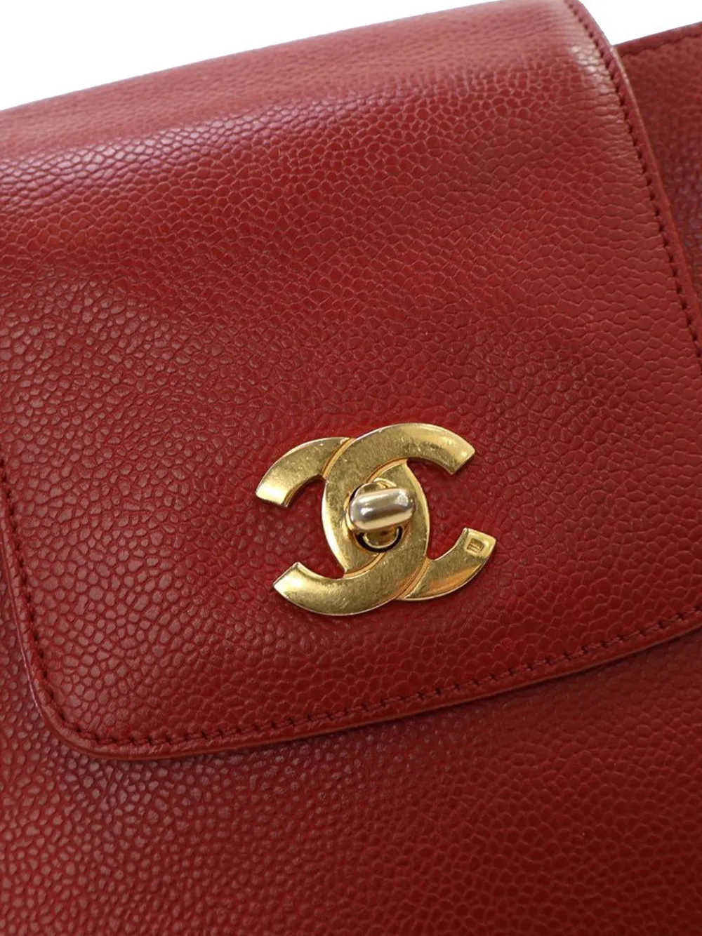 Pre-owned Chanel 1996-1997 Caviar Supermodel Shoulder Bag In Red