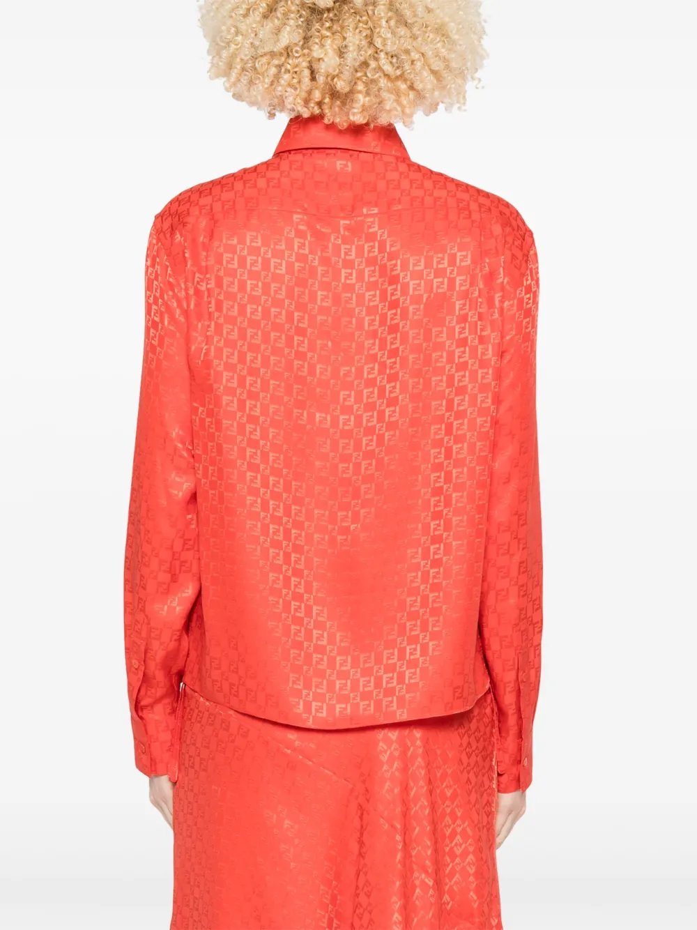 FENDI Blouse met FF-jacquard Rood