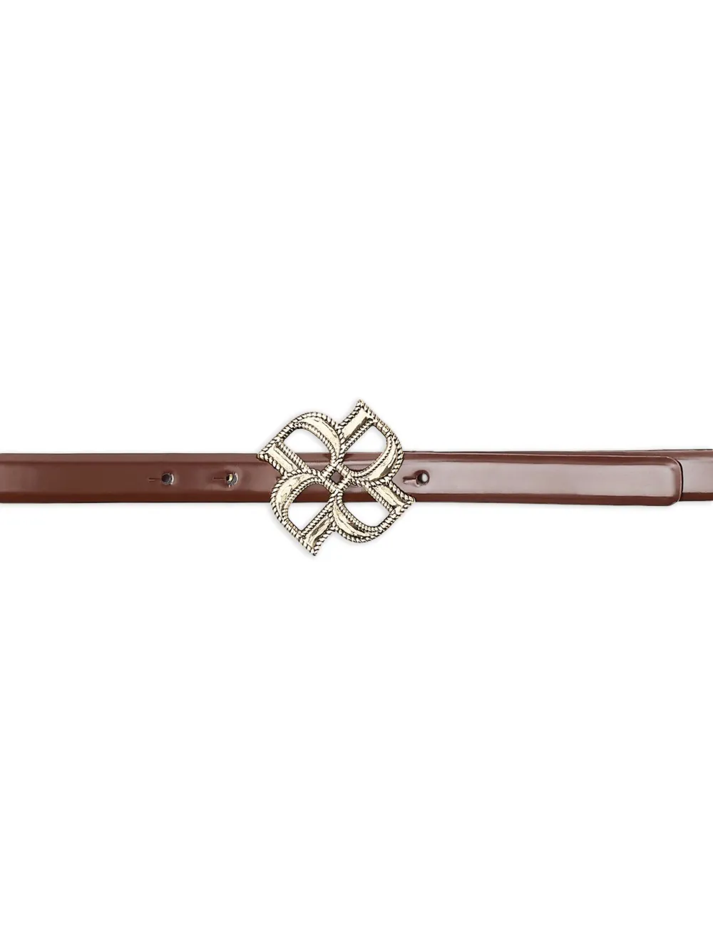 Dorothee Schumacher Subtle Shine leren riem met roosgesp Bruin