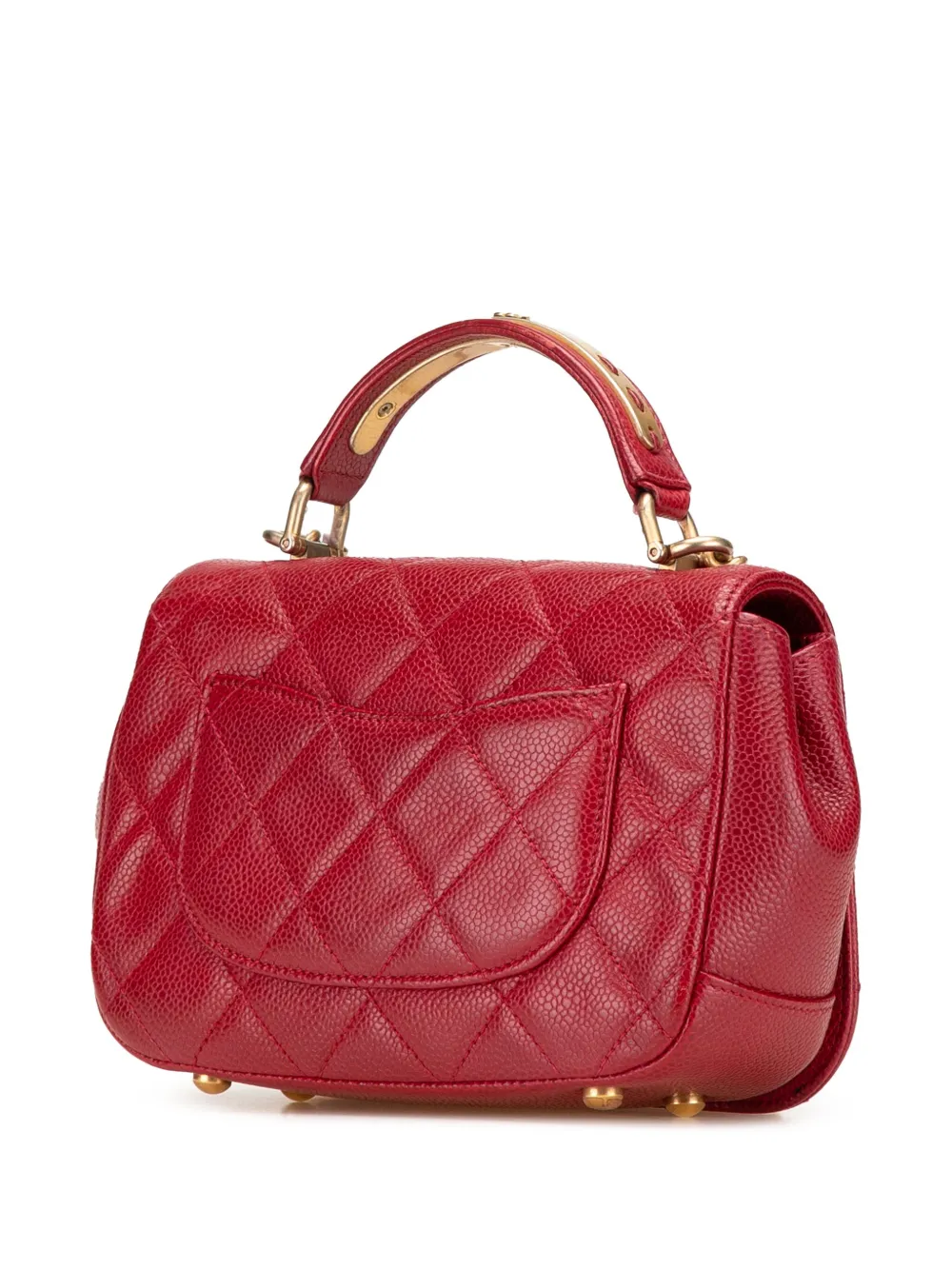 Pre-owned Chanel 2017-2018 Mini Quilted Caviar Carry Around Flap Satchel