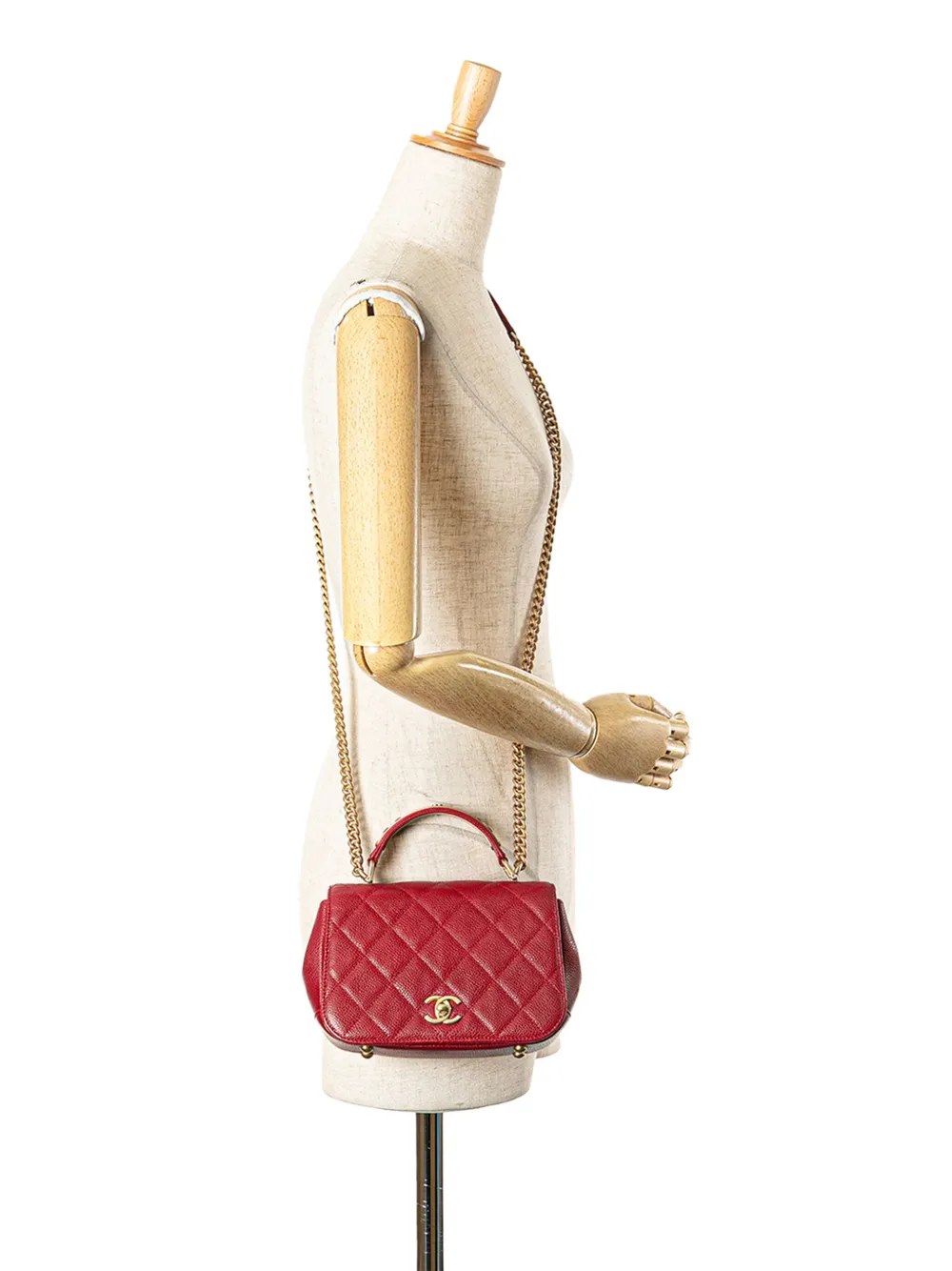 CHANEL Pre-Owned 2017-2018 mini Carry Around Flap Satchel-Tasche aus gestepptem Kaviarleder | Pre-owned & Archive | Image 2