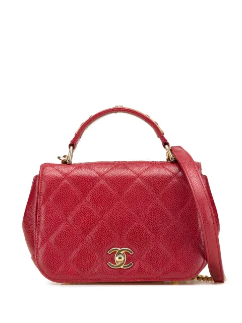 CHANEL Pre-Owned bolsa satchel Carry Around Flap mini de piel caviar capitonada 2017-2018