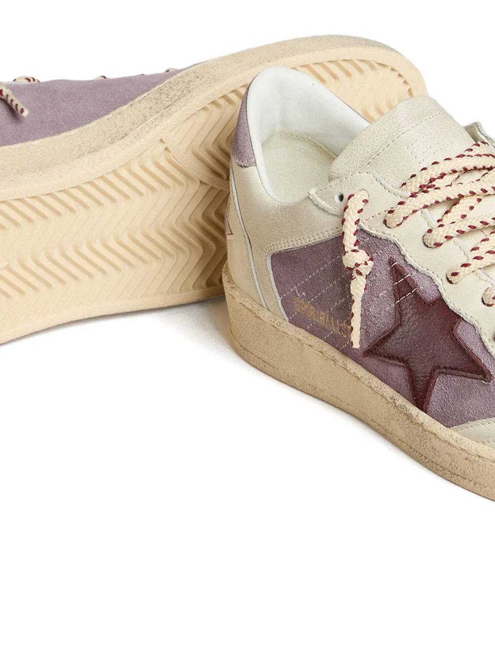 Golden Goose Leren sneakers met ster Paars