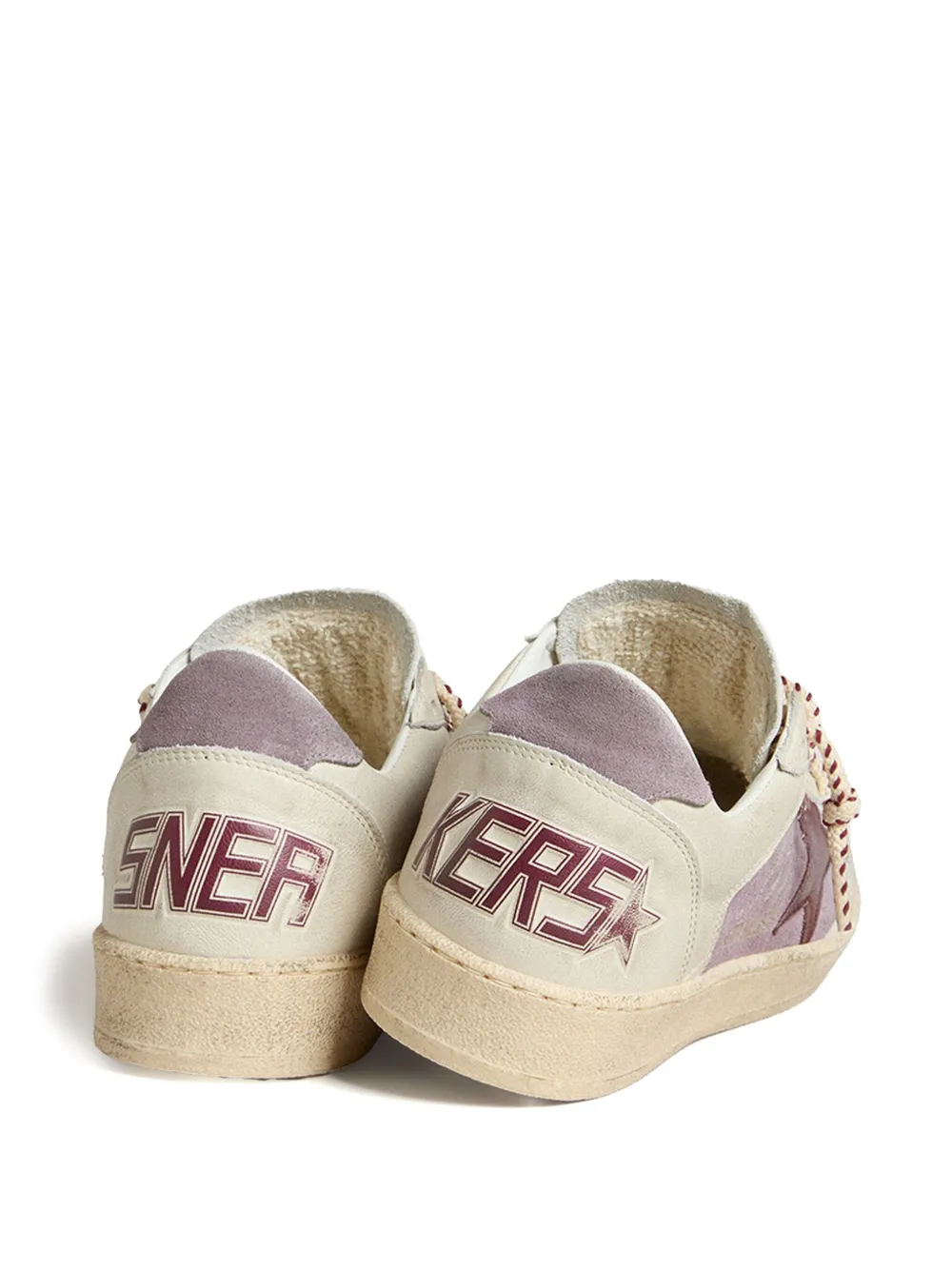 Golden Goose Leren sneakers met ster Paars