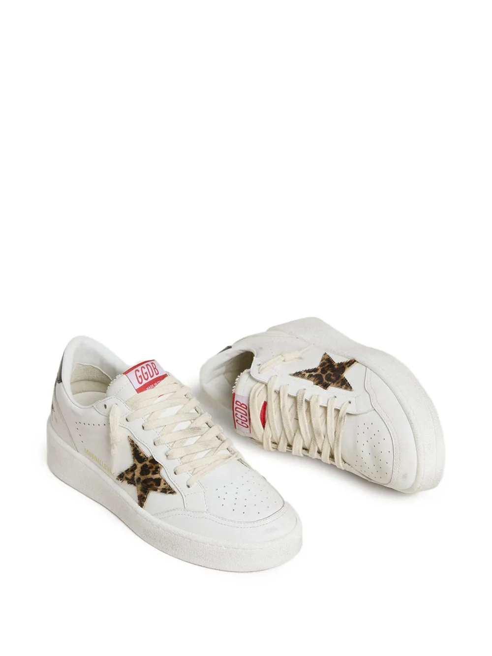 Golden Goose leather leopard-print star sneakers | Low-Tops | Image 2