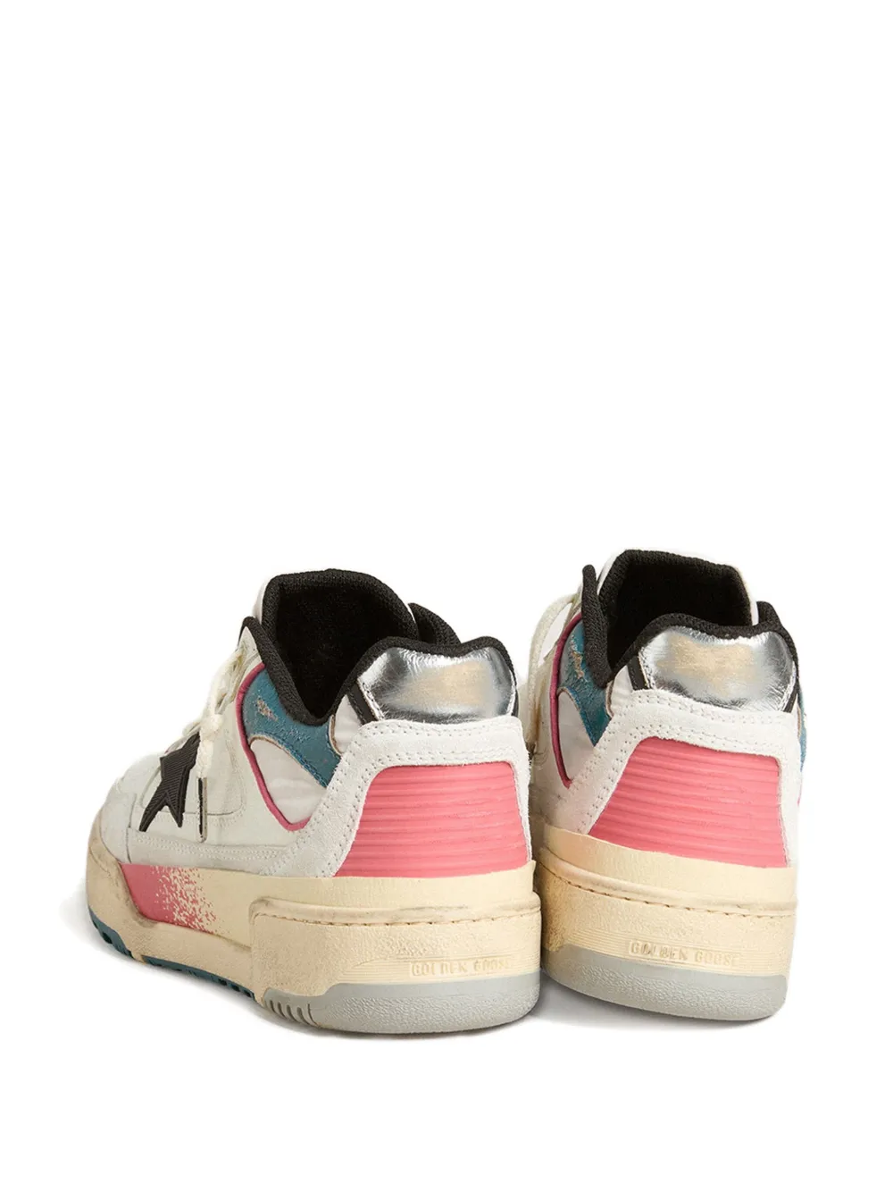 Golden Goose Forty2 Leather Sneakers With Star Patch In Multi
