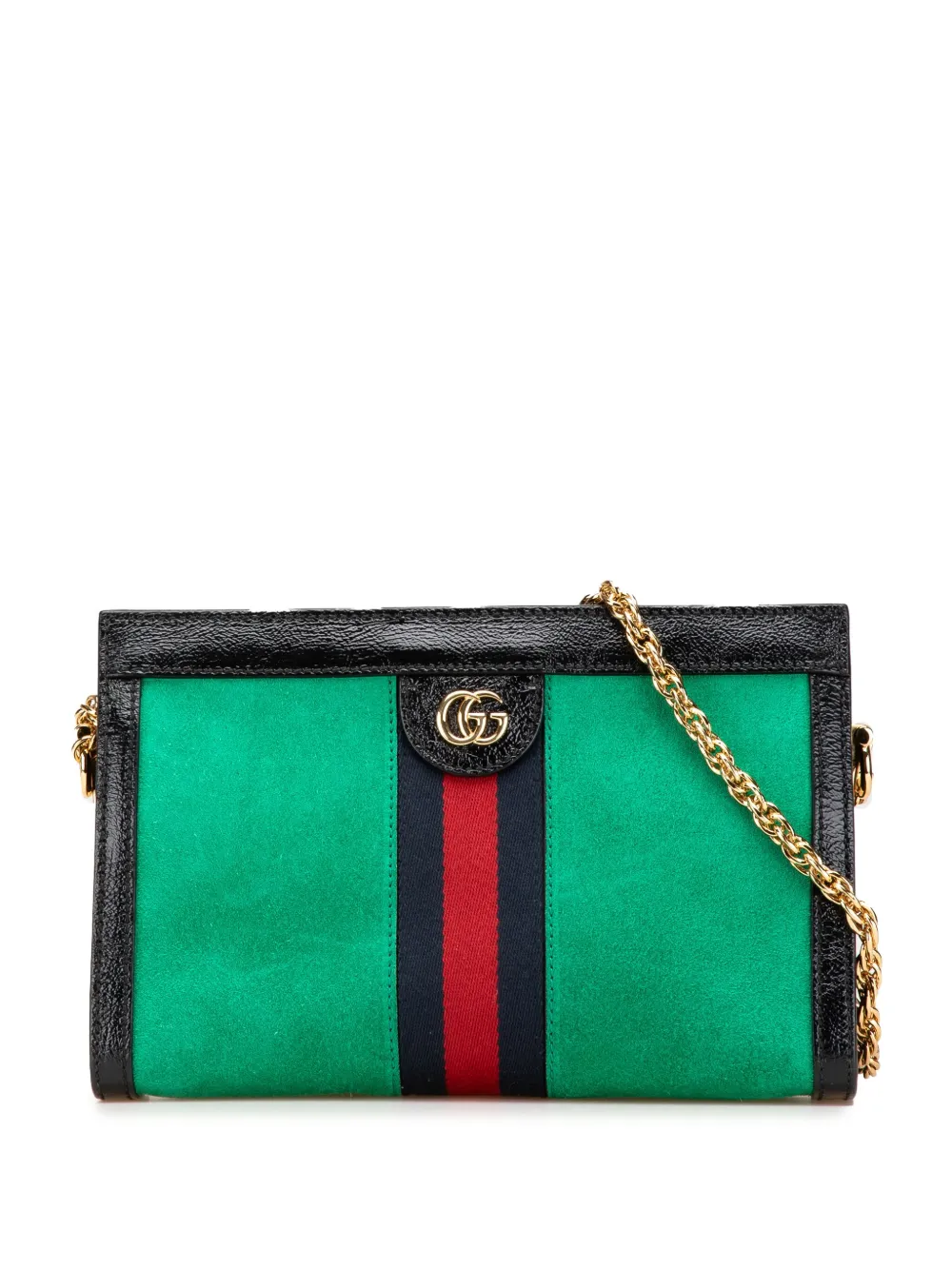 Gucci Pre-Owned 2016-2024 Small Suede Ophidia Chain crossbody bag - Nero