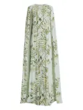 Bernadette olive-print sequin cape maxi dress - Green