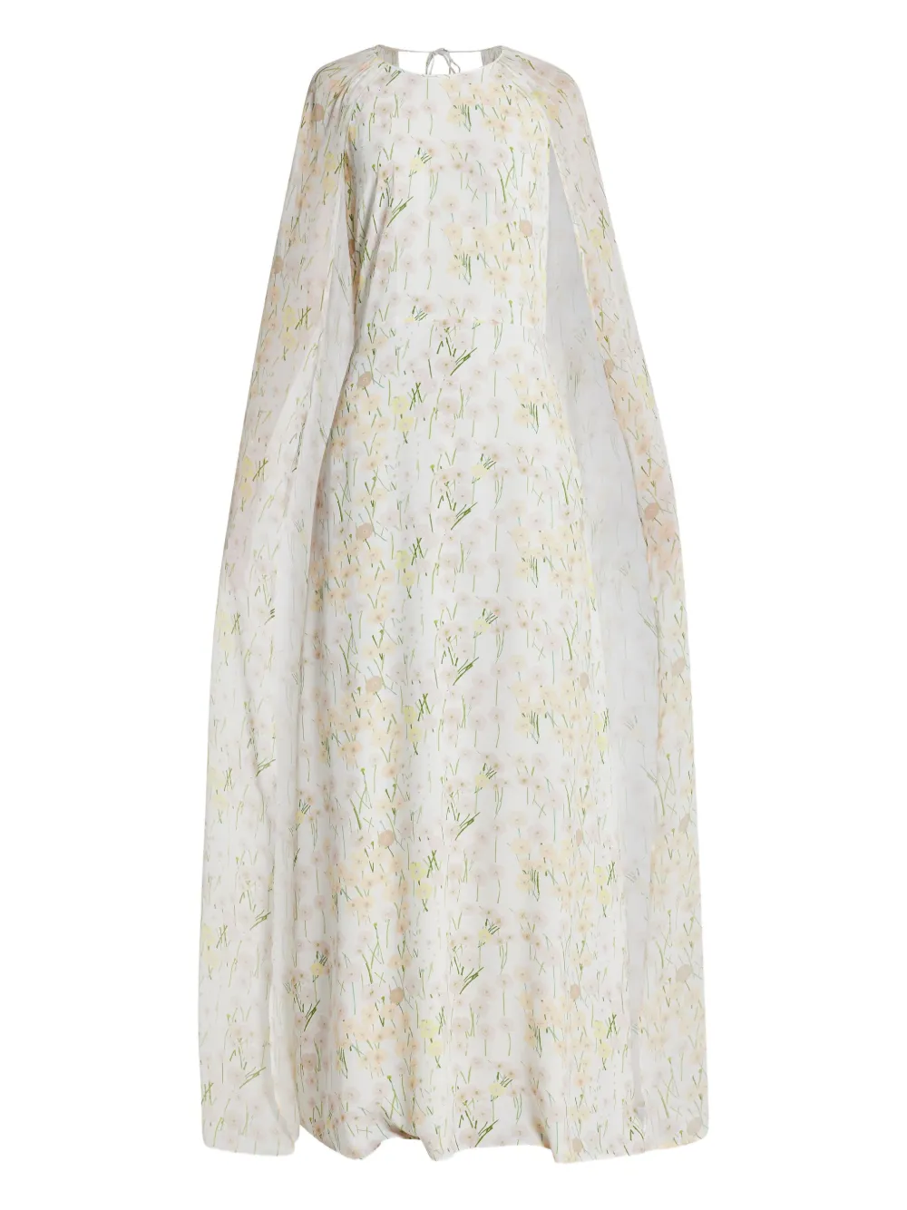 Bernadette floral-print cape maxi dress | White | Image 1