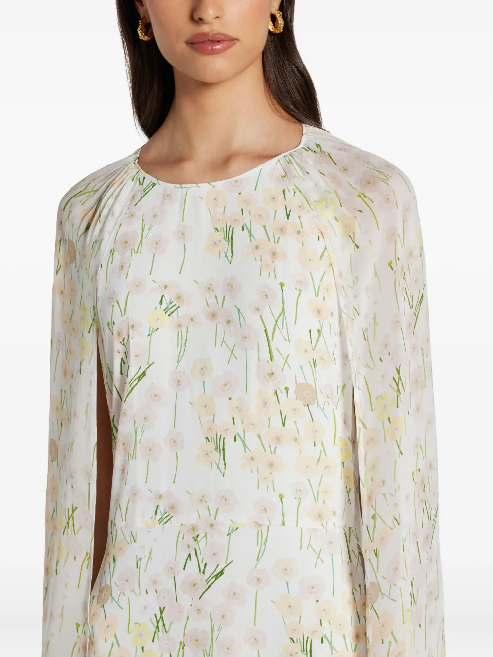 Bernadette Jurk met bloemenprint Wit