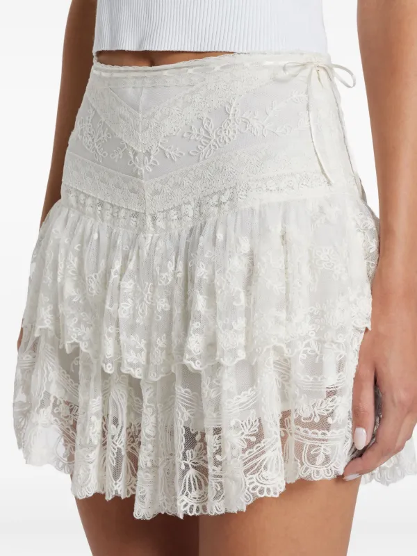LoveShackFancy Lace Mini Skirt | White | FARFETCH