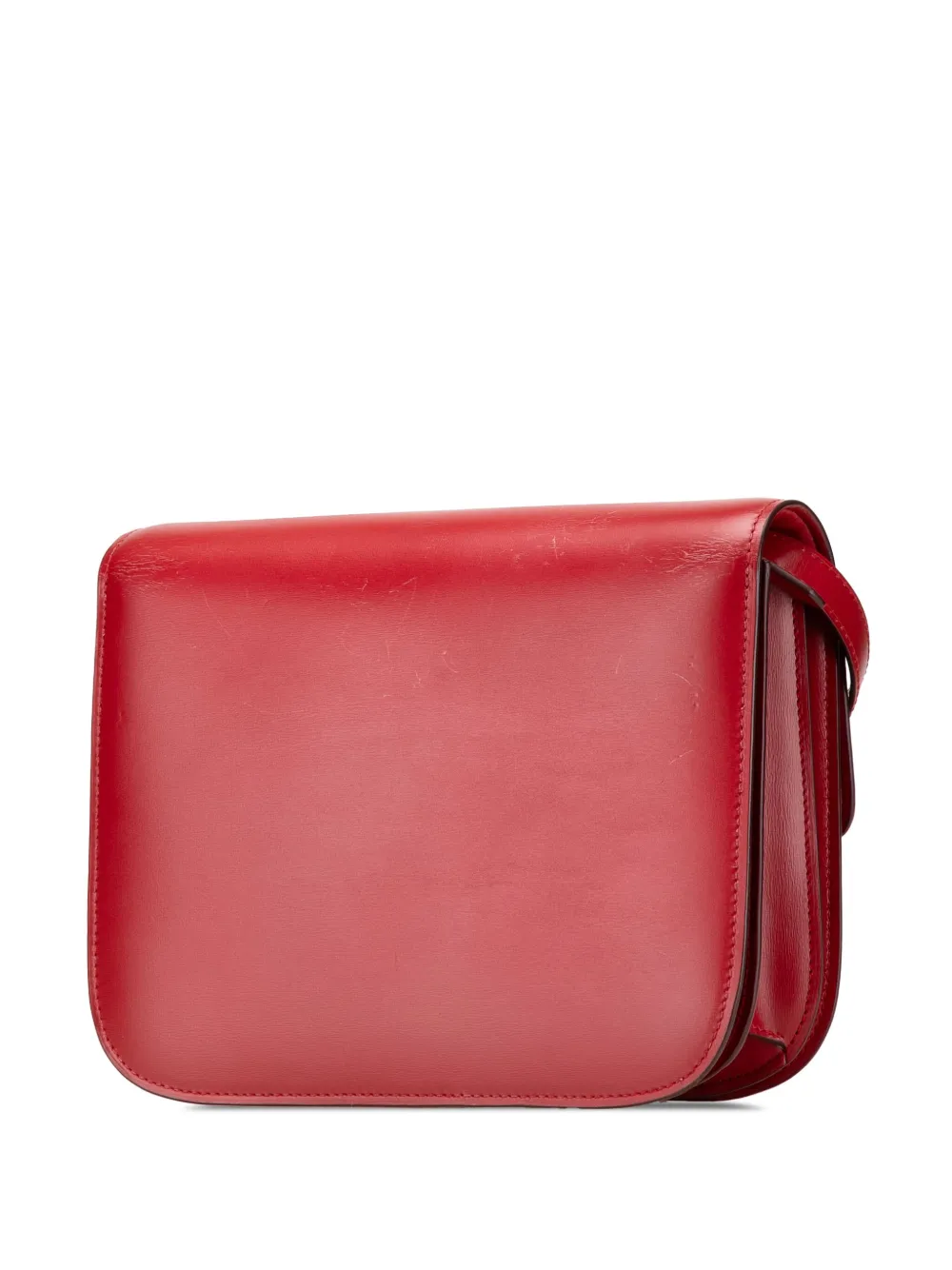 Pre-owned Celine 2012-2024 Medium Calfskin Classic Box Crossbody Bag In Red