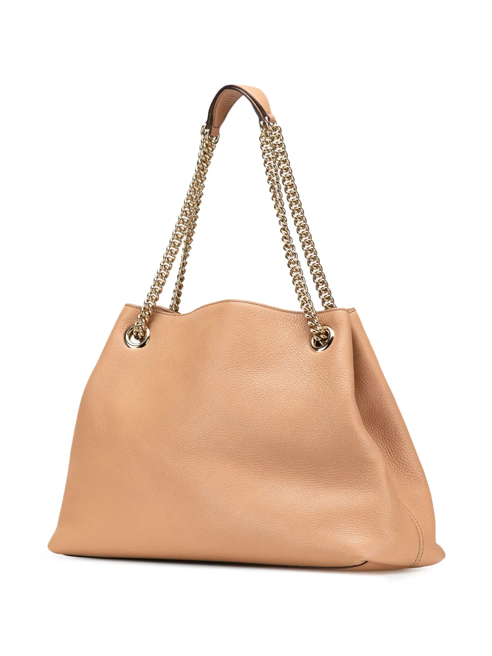 Pre-owned Gucci 2000-2015 Medium Leather Soho Chain Tote Bag In Brown