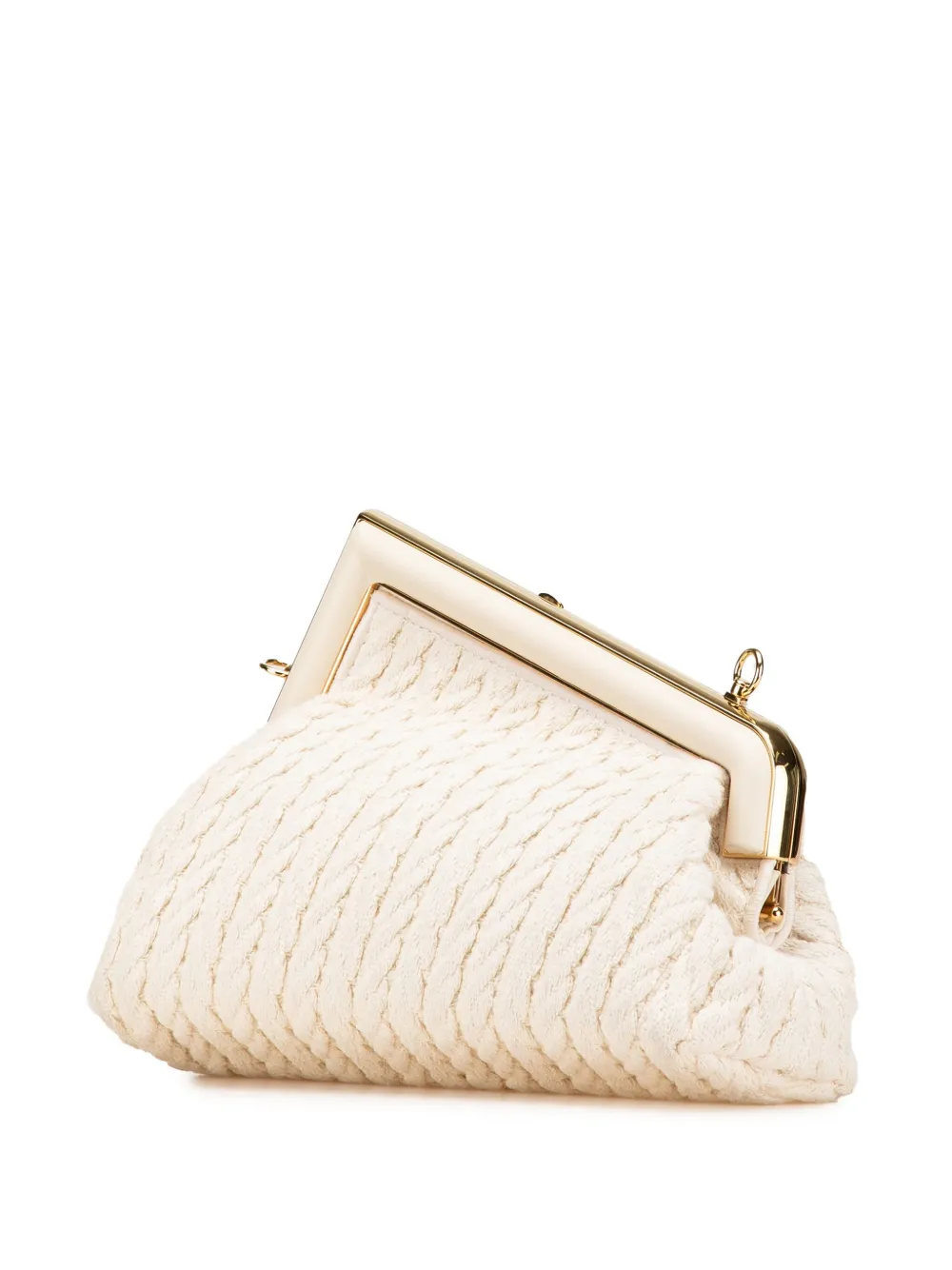 Pre-owned Fendi 2010-2024 Small Knit First Crossbody Bag In Brown