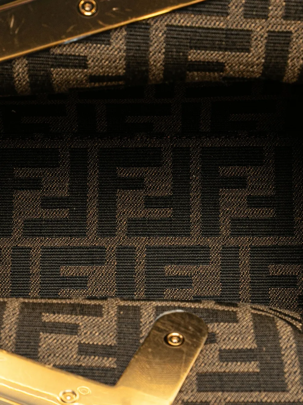 Pre-owned Fendi 2010-2024 Small Knit First Crossbody Bag In Brown