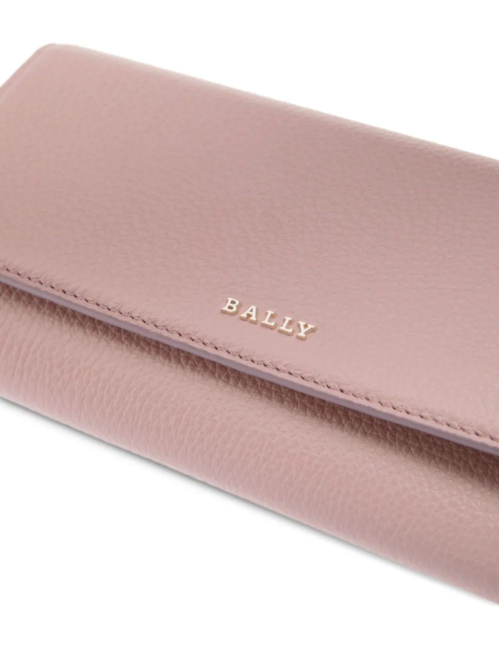 Bally Portemonnee van bewerkt leer met logo Roze