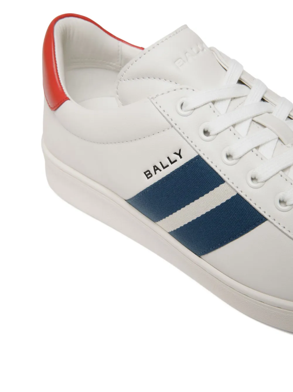 Bally Retro Crest leren sneakers met streepdetails Wit