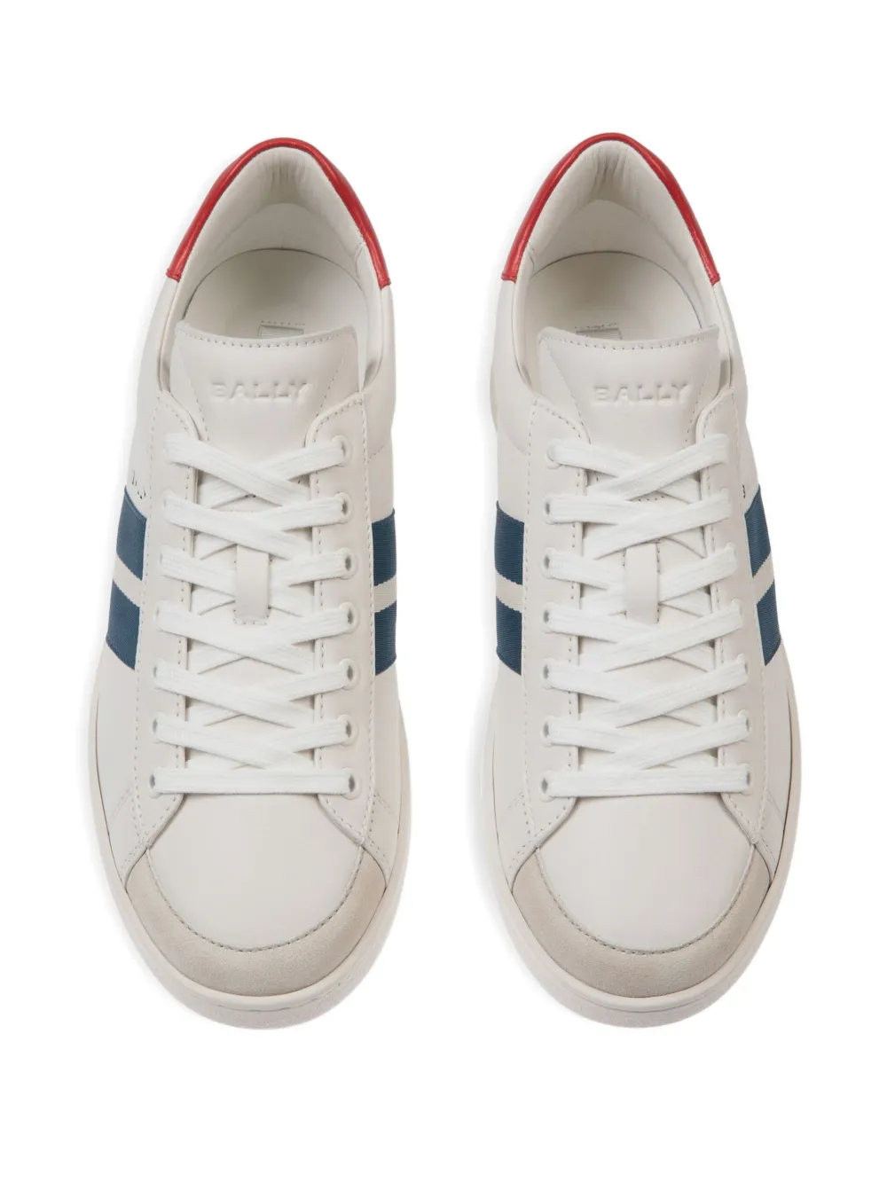 Bally Retro Crest leren sneakers met streepdetails Wit