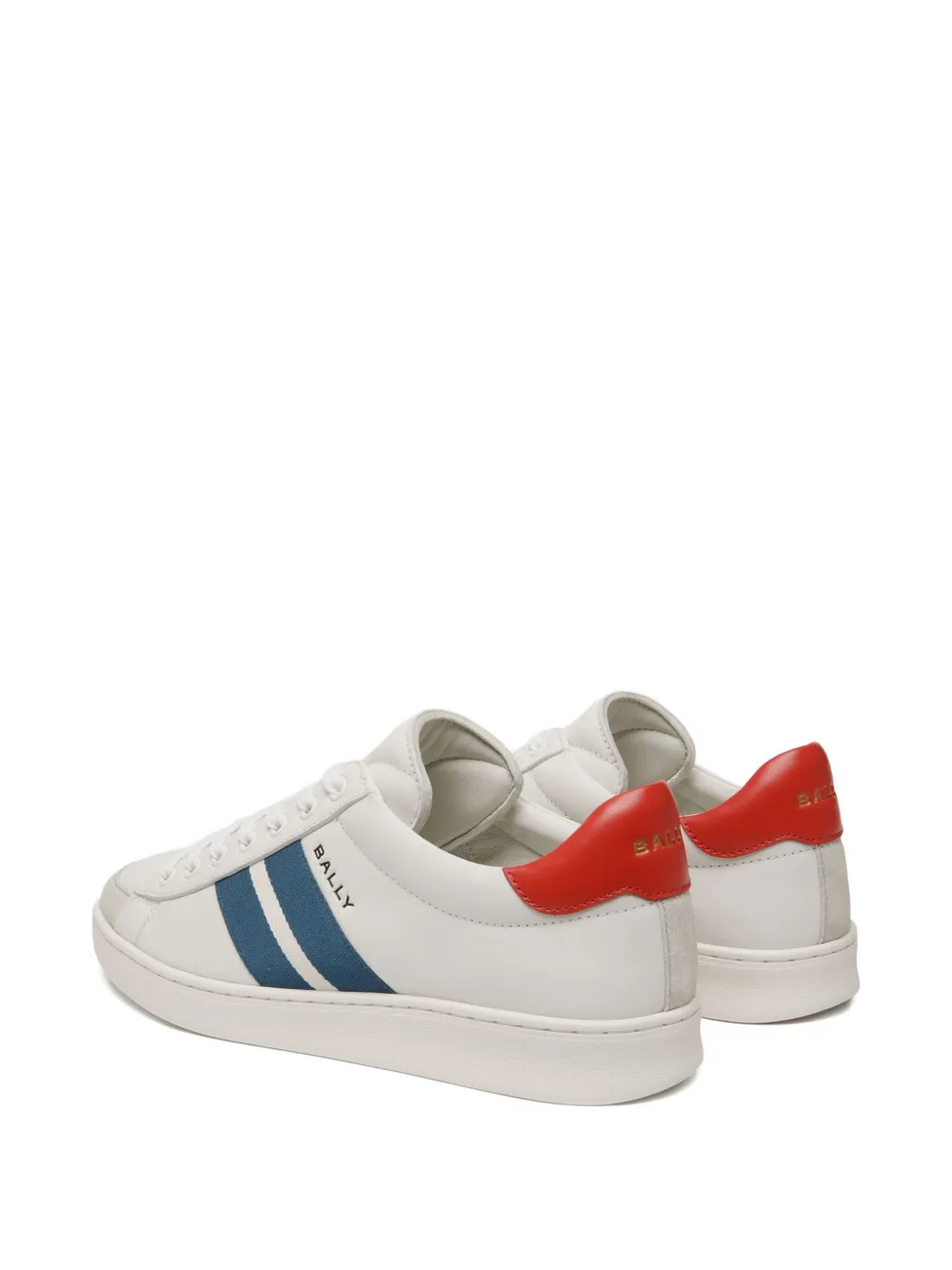 Bally Retro Crest leren sneakers met streepdetails Wit