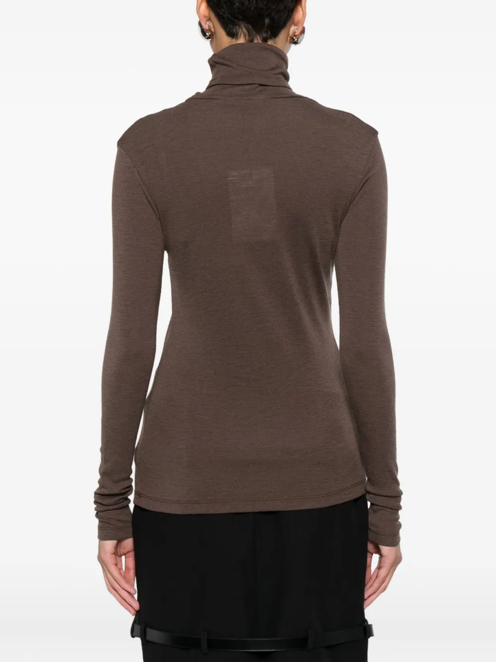 Róhe Turtleneck Long-sleeve Sweater in Brown, view 4