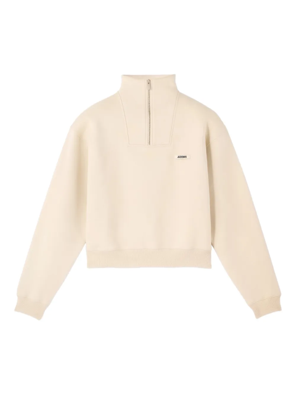 Jacquemus The Gros Grain zipped-collar sweatshirts Beige
