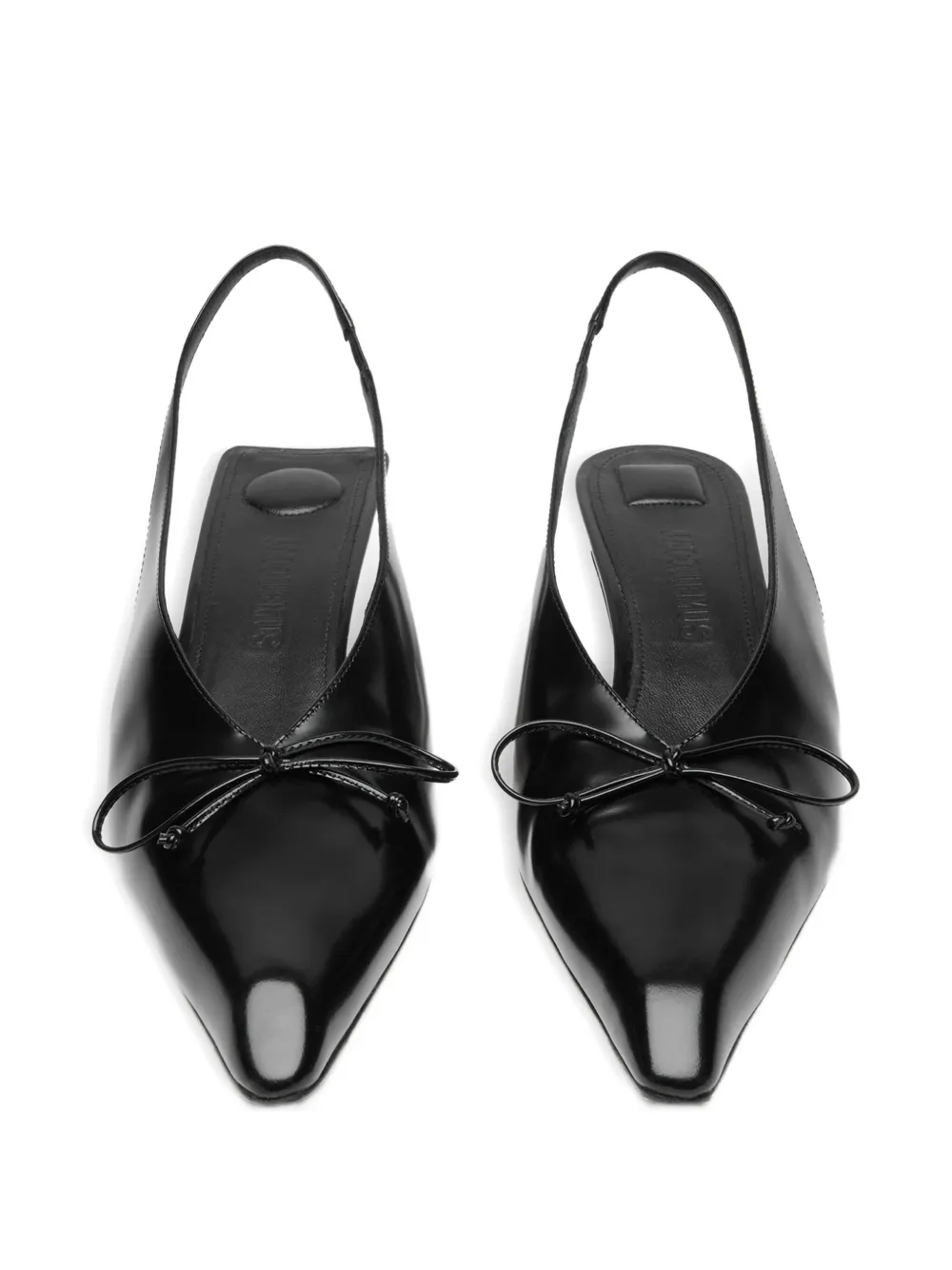 Jacquemus 35 mm slingback pumps met strikdetail Zwart