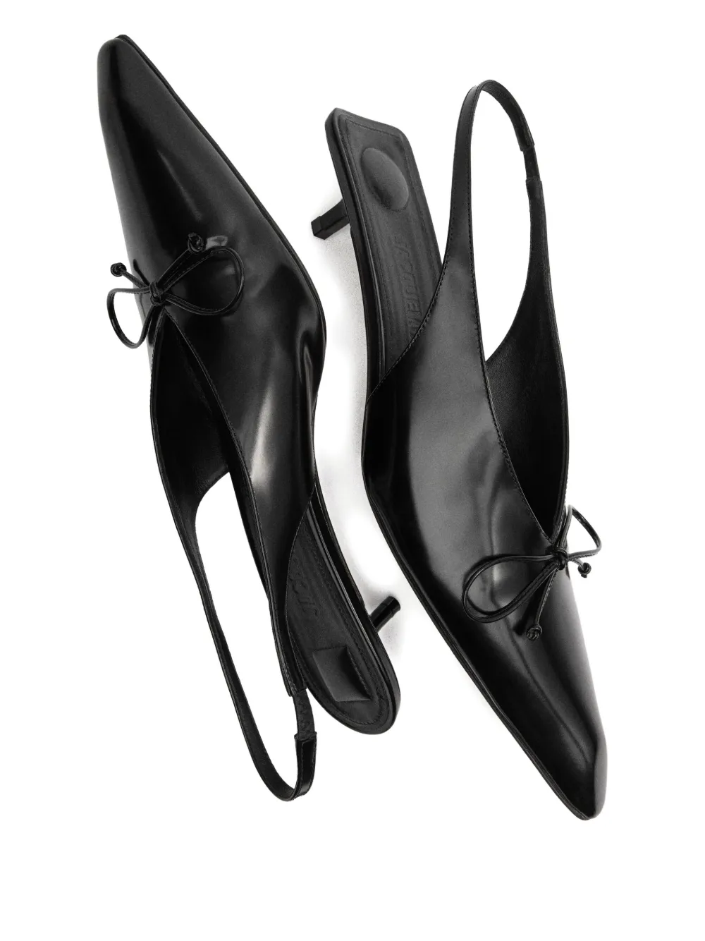 Jacquemus 35 mm slingback pumps met strikdetail Zwart