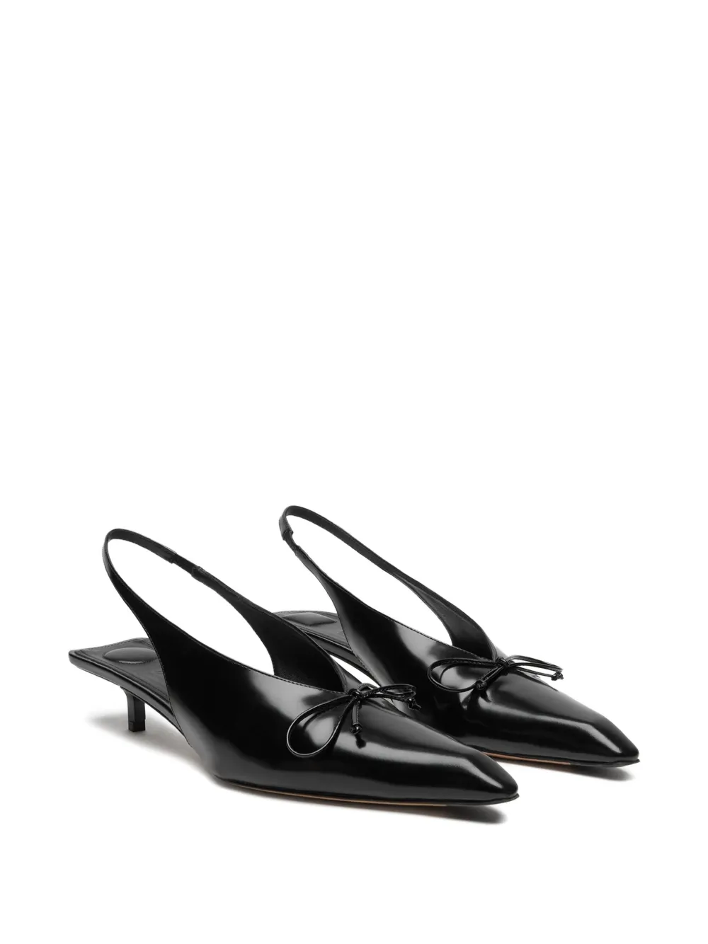Jacquemus 35 mm slingback pumps met strikdetail Zwart