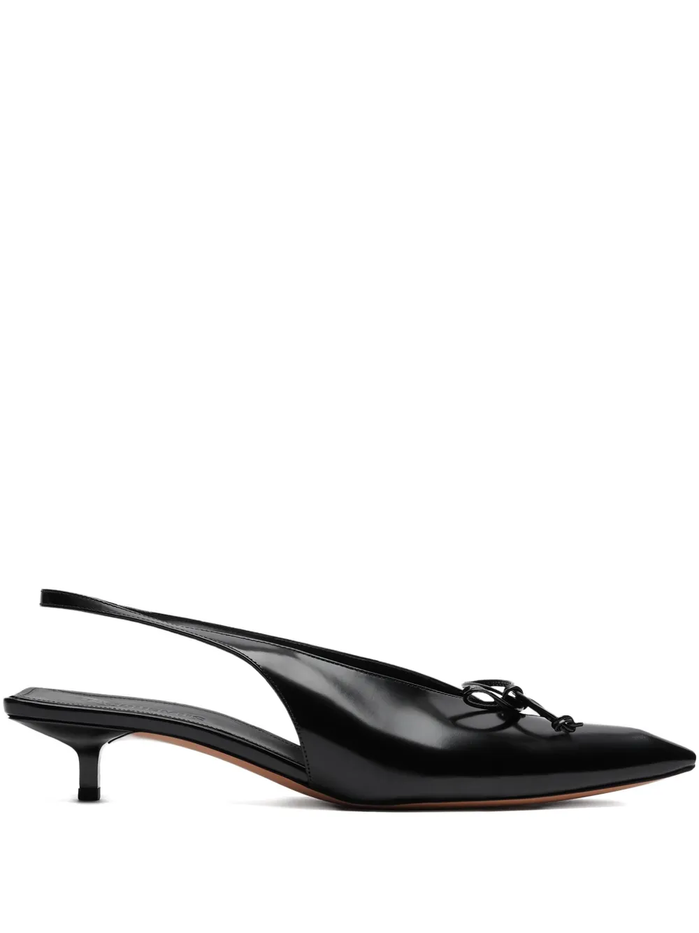 Jacquemus 35 mm slingback pumps met strikdetail Zwart