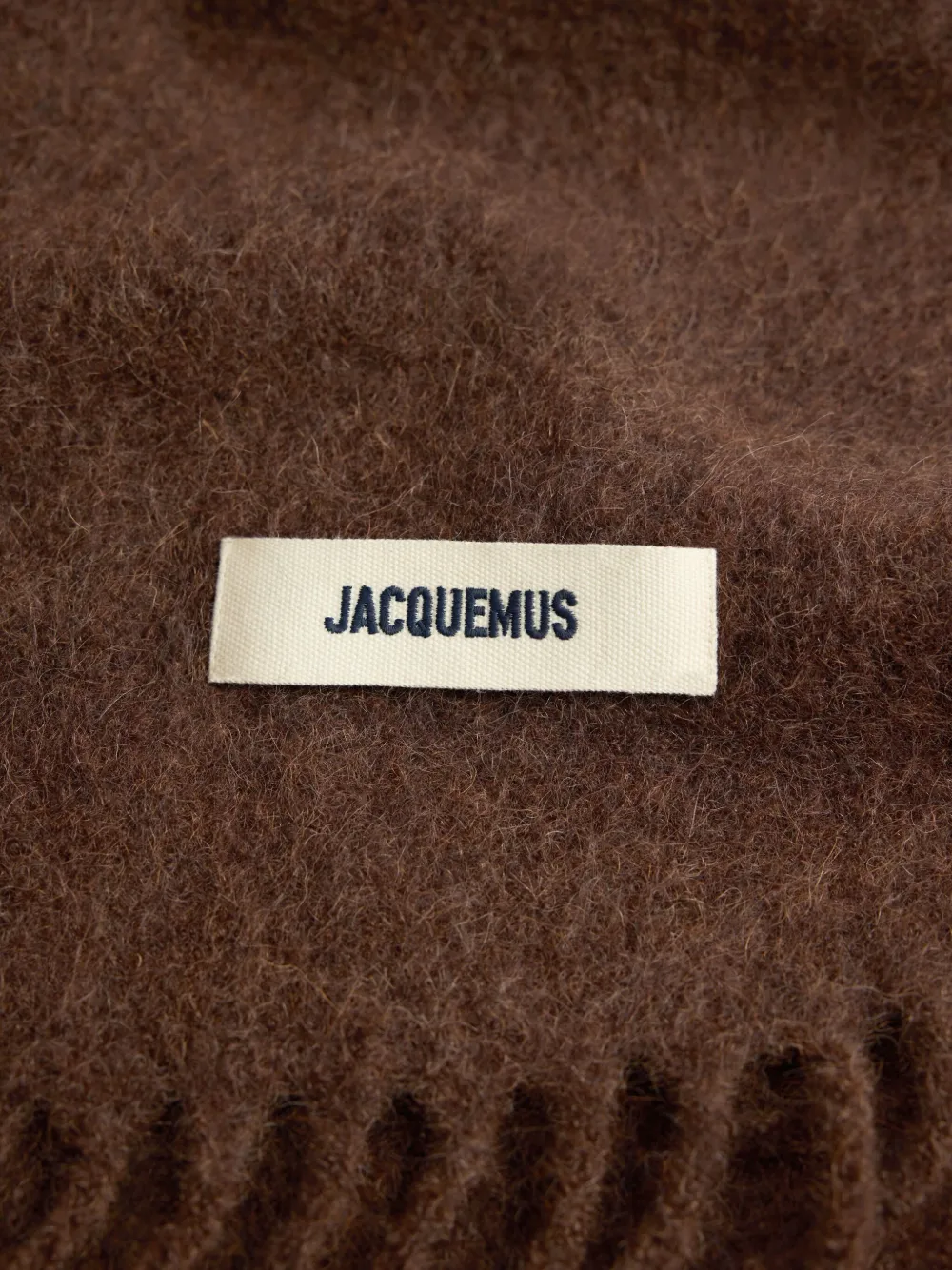 Jacquemus logo-patch scarf Bruin