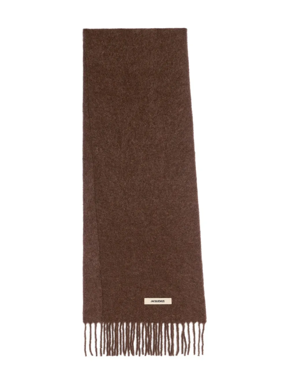 Jacquemus logo-patch scarf Bruin