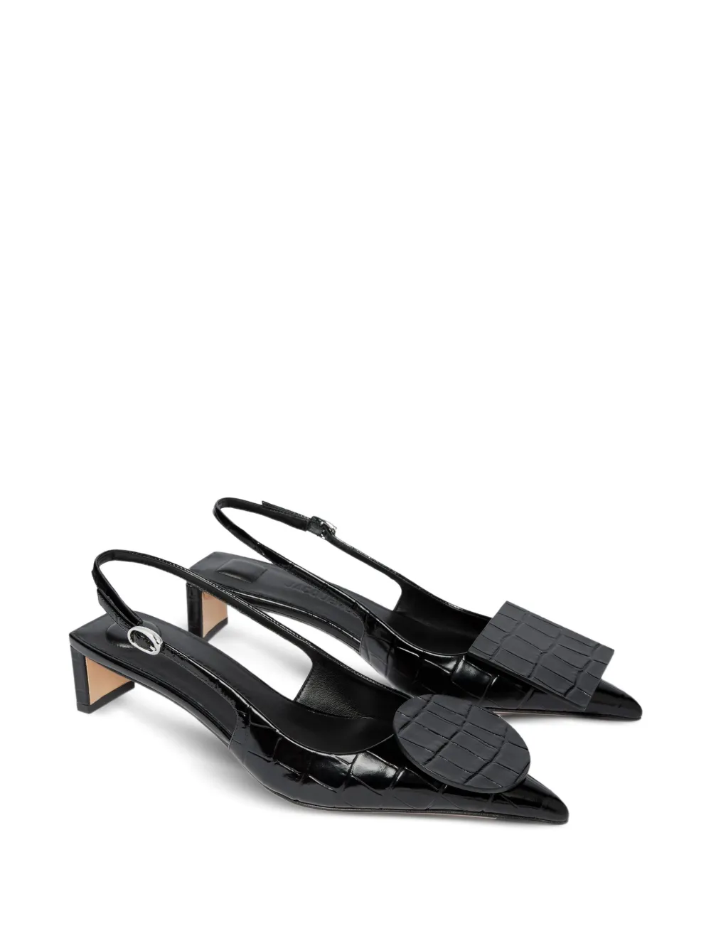 Jacquemus Duelo 40mm pumps met krokodillen-reli�f Zwart