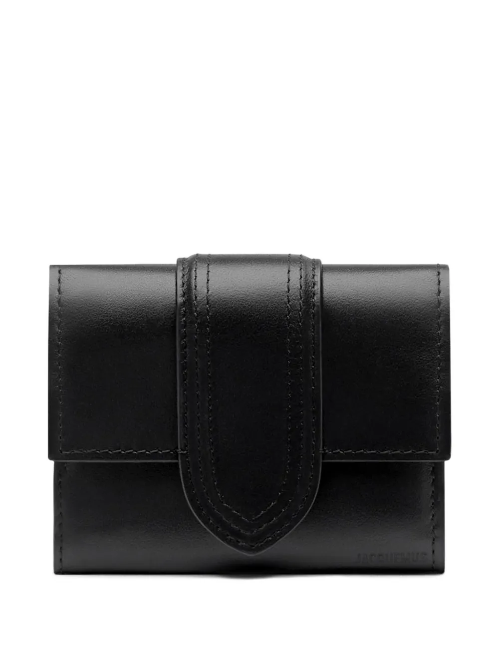 Jacquemus Leather Flap Wallet In Black