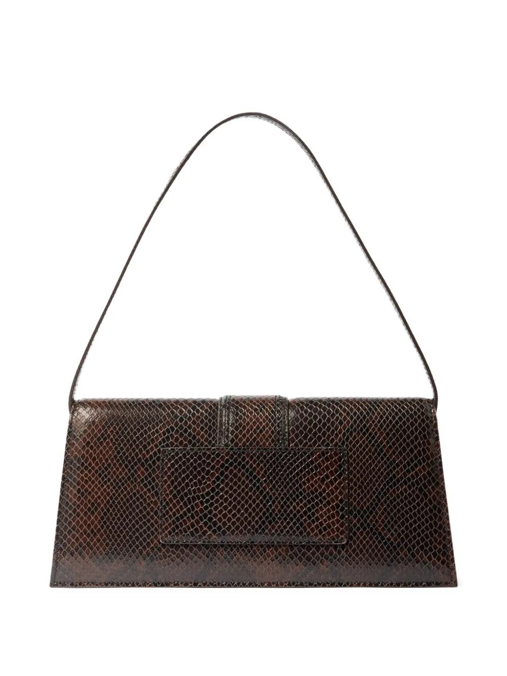 Jacquemus Le Chouchou Snakeskin Leather Flap Shoulder Bag In Brown